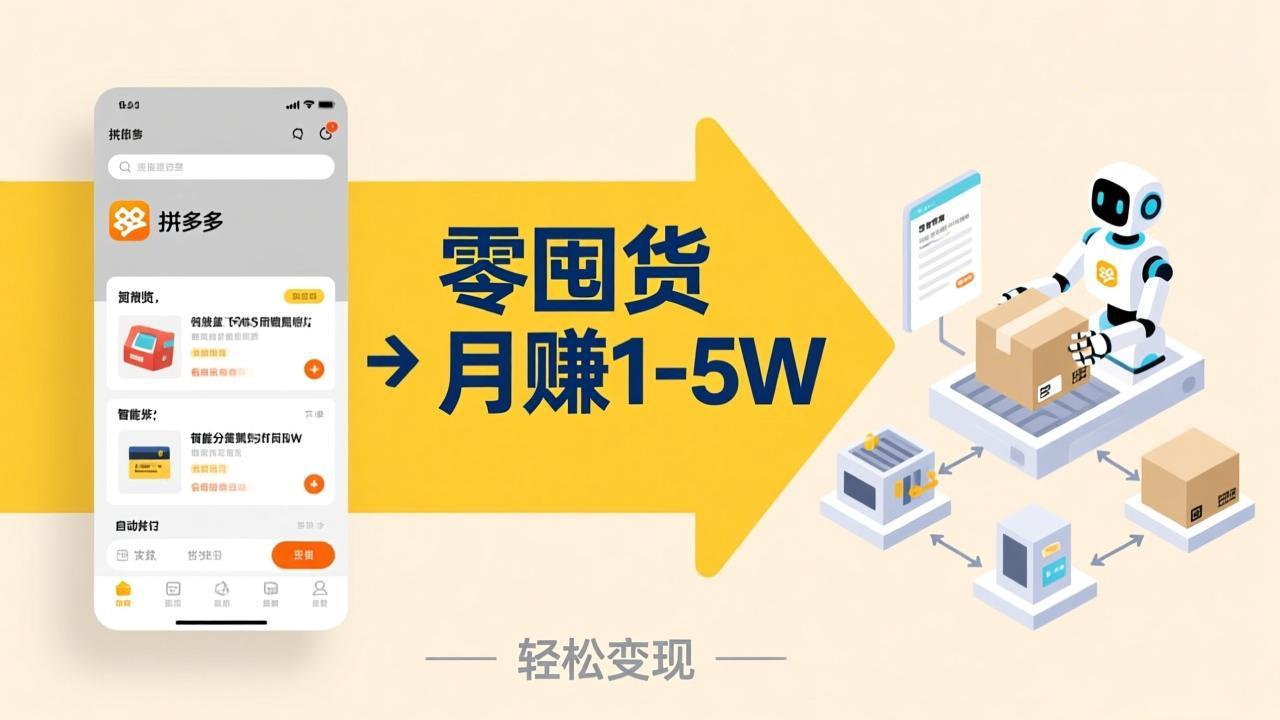 不用囤货不用跑单！拼多多虚拟玩法，机器人管理发货和客服，帮你月赚 1-5W-轻资本网