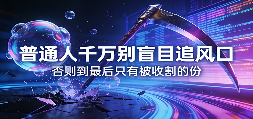 付费文章《通人千万别盲目追风口》否则到最后只有被收割的份-轻资本网