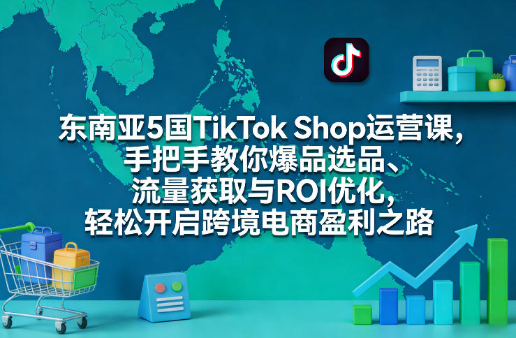 东南亚5国TikTok Shop运营课，手把手教你爆品选品、流量获取与ROI优化，轻松开启跨境电商盈利之路-轻资本网