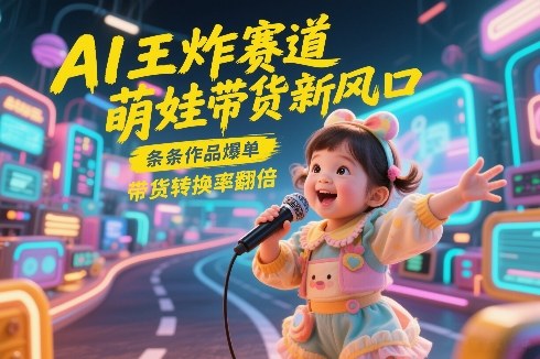 AI王炸赛道，萌娃带货新风口，条条作品爆单，带货转换率翻倍，核心逻辑拆解-轻资本网