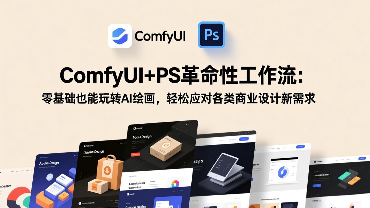 ComfyUI+PS革命性工作流：零基础也能玩转AI绘画，轻松应对各类商业设计新需求-轻资本网