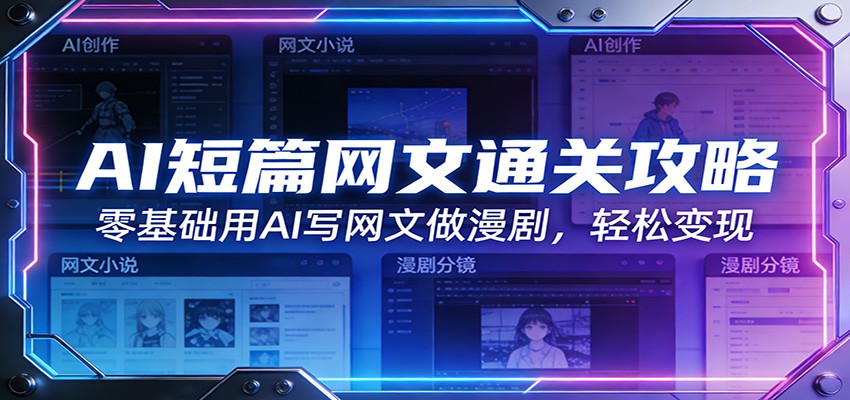 AI短篇网文通关攻略：零基础用AI写网文做漫剧，轻松变现-轻资本网