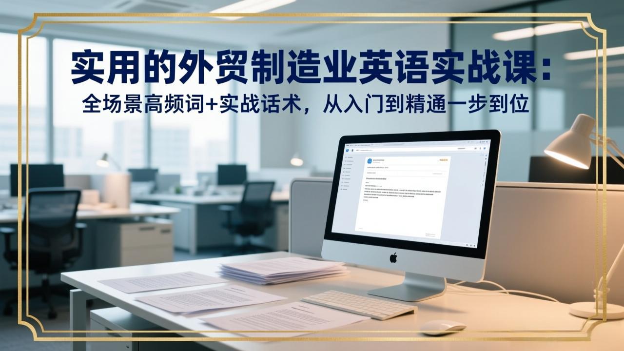 实用的外贸制造业英语实战课：全场景高频词+实战话术，从入门到精通一步到位-轻资本网