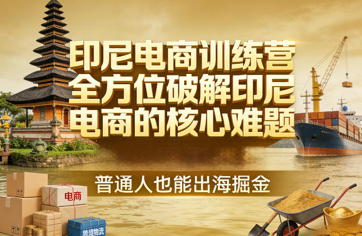 印尼电商训练营，全方位破解印尼电商的核心难题，普通人也能出海掘金-轻资本网