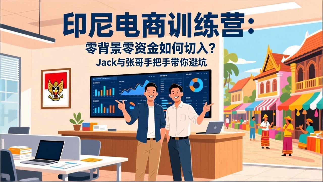 印尼电商训练营：零背景零资金如何切入？Jack与张哥手把手带你避坑-轻资本网