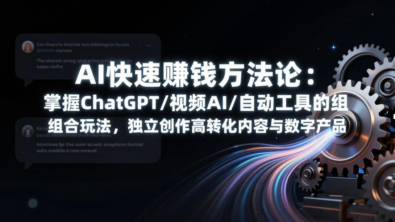 AI快速赚钱方法论：掌握ChatGPT/视频AI/自动化工具的组合玩法，独立创作高转化内容与数字产品-轻资本网