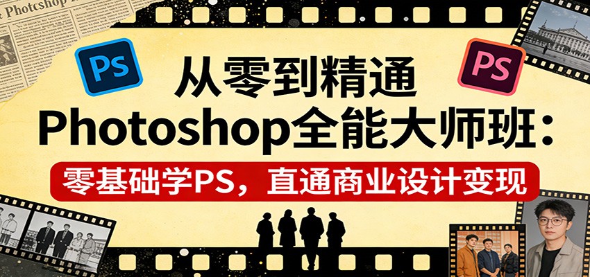 从零到精通Photoshop全能大师班：零基础学PS，直通商业设计变现-轻资本网