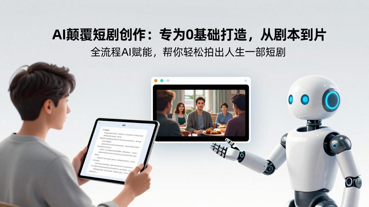 AI颠覆短剧创作：专为0基础打造，从剧本到成片全流程AI赋能，帮你轻松拍出人生第一部短剧-轻资本网