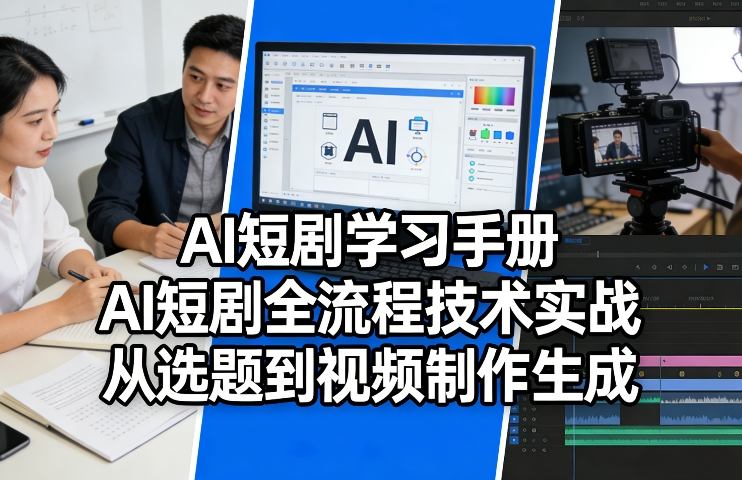 AI短剧学习手册，AI短剧全流程技术实战，从选题到视频制作生成-轻资本网
