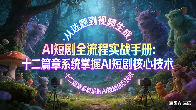 AI 短剧全流程实战手册：从选题到视频生成，十二篇章系统掌握 AI 短剧核心技术-轻资本网