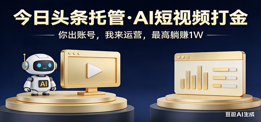 头条号AI托管，我提供作品，你提供账号，每天5分钟发布，小白躺赚3000+-轻资本网