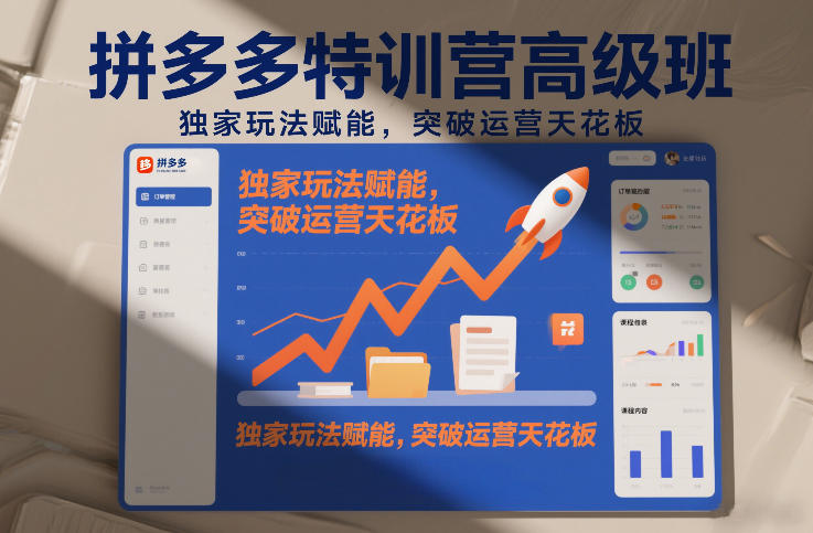 拼多多特训营高阶班，独家玩法赋能，突破运营天花板(更新26年3月13日)-轻资本网