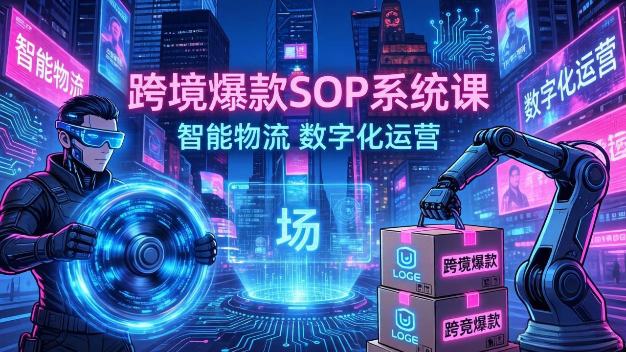 跨境爆款SOP系统课，“内容飞轮+精准投放+AI自动化”为核心，拆解“人×货×场”黄金公式-轻资本网