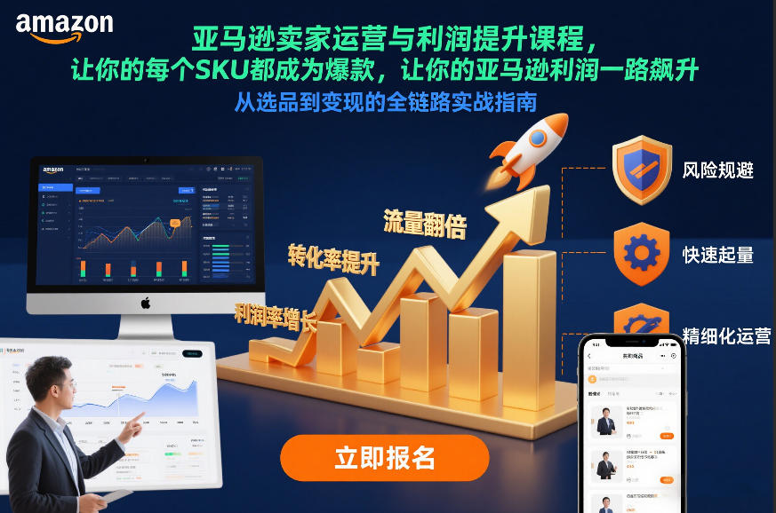 亚马逊卖家运营与利润提升课程，让你的每个SKU都成为爆款，让你的亚马逊利润一路飙升(更新26年3月)-轻资本网