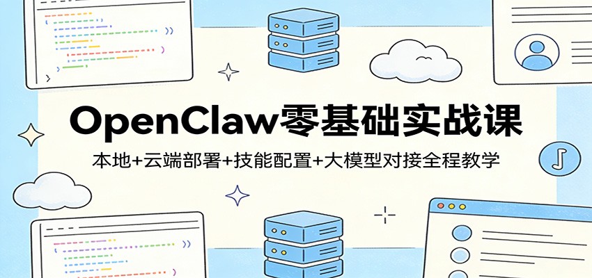 OpenClaw零基础实战课：本地+云端部署+技能配置+大模型对接全程教学-轻资本网