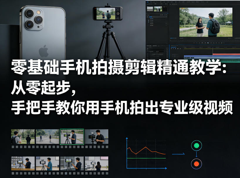 零基础手机拍摄剪辑精通教学：从零起步，手把手教你用手机拍出专业级视频-轻资本网