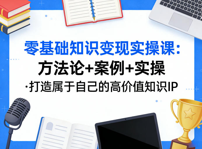 零基础知识变现实操课，方法论+案例+实操，打造属于自己的高价值知识IP-轻资本网