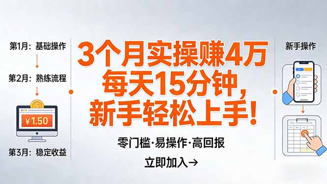 我3 个月实操赚了 4 万 ，每天操作15分钟，新手也能轻松上手！-轻资本网