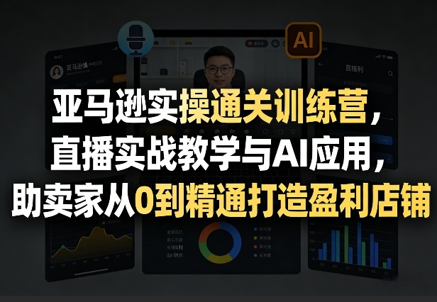 亚马逊实操通关训练营，直播实战教学与AI应用，助卖家从0到精通打造盈利店铺(更新3月23日)-轻资本网
