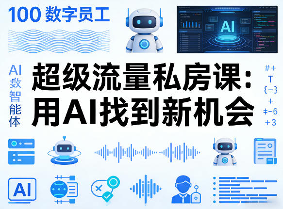 你的AI数字员工100个智能体，超级流量私房课，用AI找到新机会-轻资本网