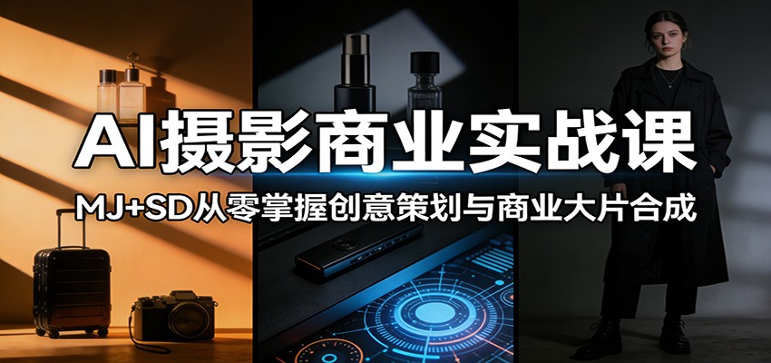 AI摄影商业实战课：MJ+SD从零掌握创意策划与商业大片合成-轻资本网