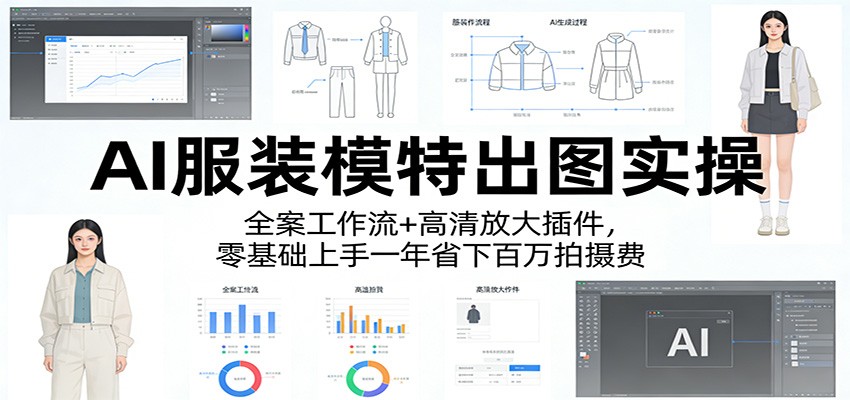 AI服装模特出图实操：全案工作流+ 高清放大插件，零基础上手一年省下百万拍摄费-轻资本网