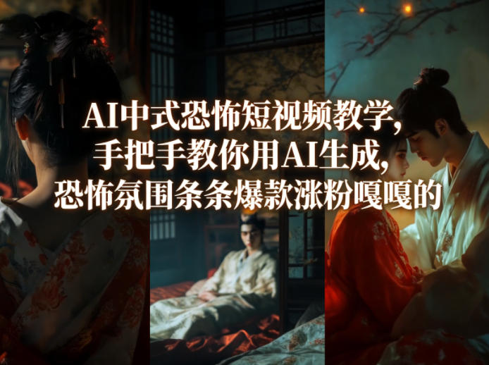 AI中式恐怖短视频教学，手把手教你用AI生成，恐怖氛围条条爆款涨粉嘎嘎的-轻资本网