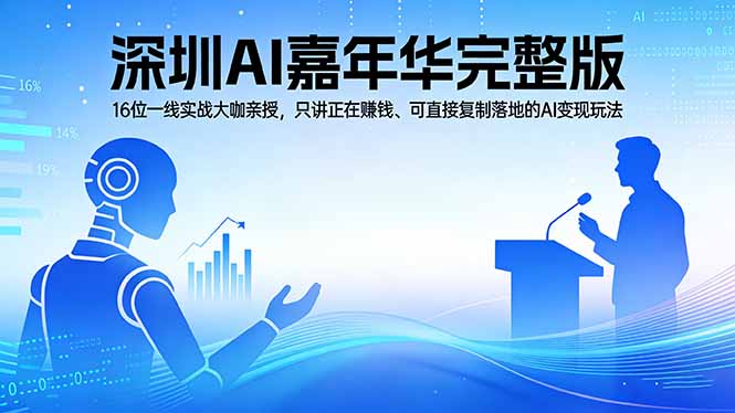 2026深圳AI嘉年华完整版：16位一线实战大咖亲授，只讲正在赚钱、可直接复制落地的AI变现玩法-轻资本网