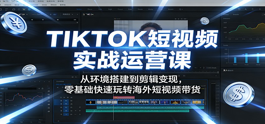 TIKTOK短视频实战运营课：从环境搭建到剪辑变现，零基础快速玩转海外短视频带货-轻资本网