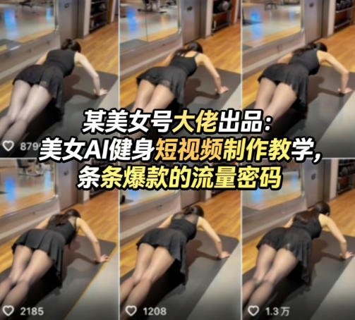 某美女号大佬出品：美女AI健身短视频制作教学，条条爆款的流量密码-轻资本网