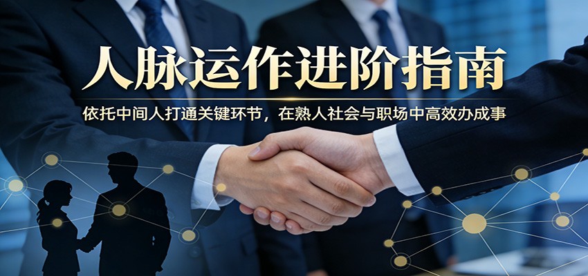 付费文章：人脉运作进阶指南，依托中间人打通关键环节，在熟人社会与职场中高效办成事-轻资本网