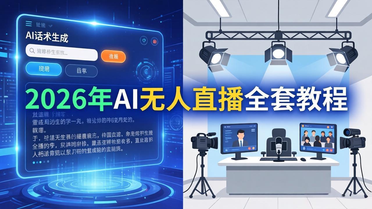 2026年AI无人直播全套教程：OBS安装+软件配置+直播间搭建+话术生成+一键开播实操-轻资本网