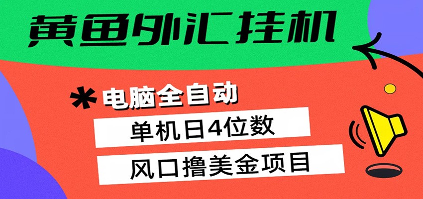 黄鱼外汇挂机：全自动赚美金、自动交易、风口项目-轻资本网