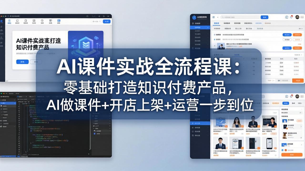 AI课件实战全流程课：零基础打造知识付费产品，AI做课件+开店上架+运营一步到位-轻资本网