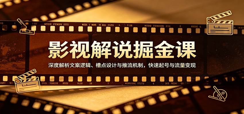 影视解说掘金课：深度解析文案逻辑、槽点设计与推流机制，快速起号与流量变现-轻资本网