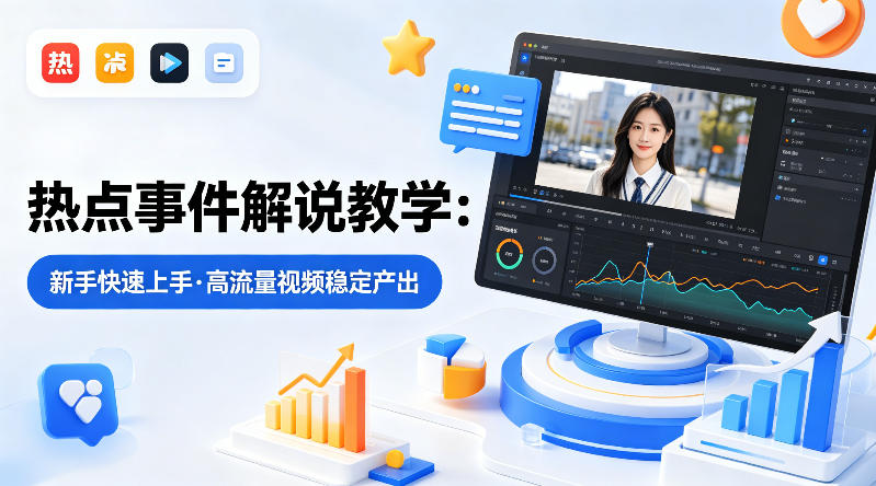 某大V的热点事件解说教学，新手也能快速上手，稳定产出高流量解说视频-轻资本网