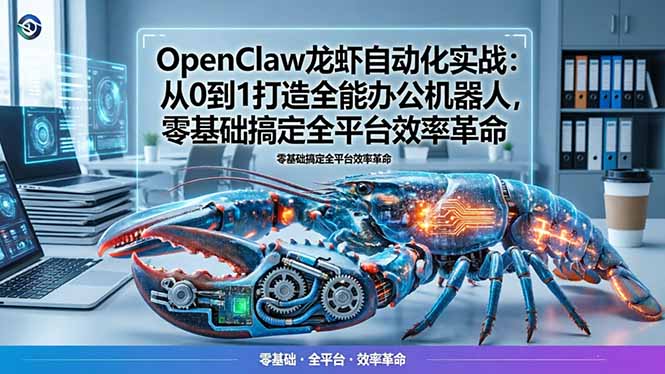 OpenClaw龙虾自动化实战：从0到1打造全能办公机器人，零基础搞定全平台效率革命-轻资本网