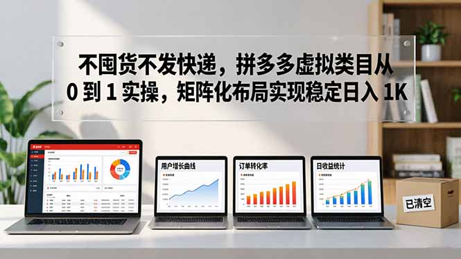 不囤货不发快递，拼多多虚拟类目从 0 到 1 实操，矩阵化布局实现稳定日入 1K-轻资本网