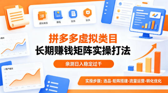 做拼多多虚拟类目想长期賺钱？这套矩阵实操打法，亲测日入稳定过千【揭秘】-轻资本网