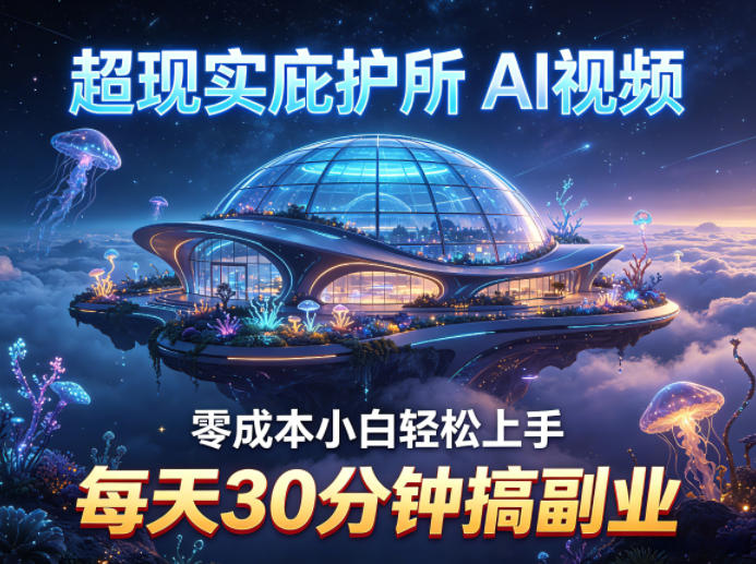 超现实庇护所AI视频项目拆解，零成本小白轻松上手，每天30分钟搞副业-轻资本网