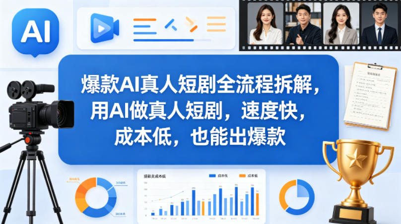 爆款AI真人短剧全流程拆解，用AI做真人短剧，速度快，成本低，也能出爆款-轻资本网