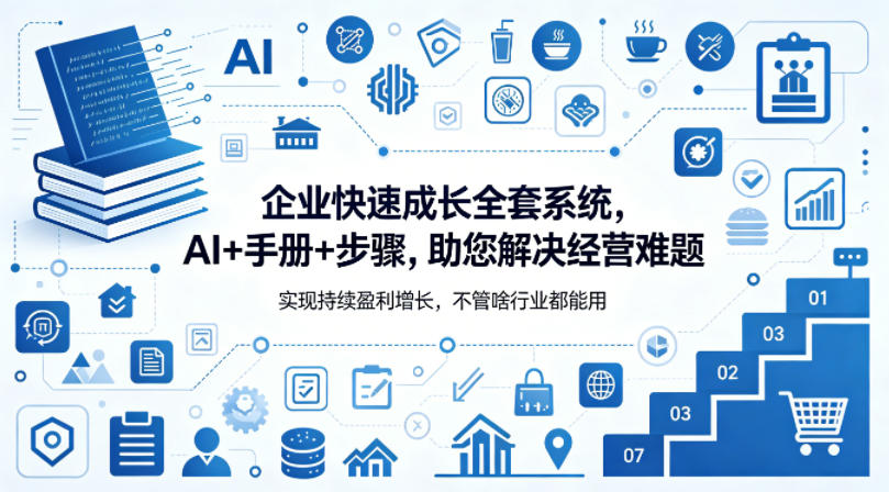 企业快速成长全套系统，AI+手册+步骤，助您解决经营难题，实现持续盈利增长，不管啥行业都能用-轻资本网