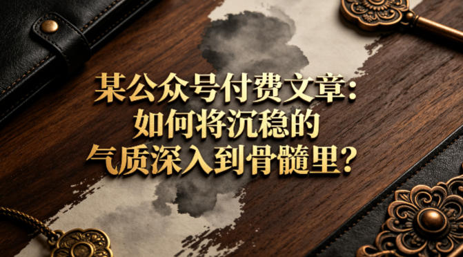 某公众号付费文章：如何将沉稳的气质深入到骨髓里？-轻资本网
