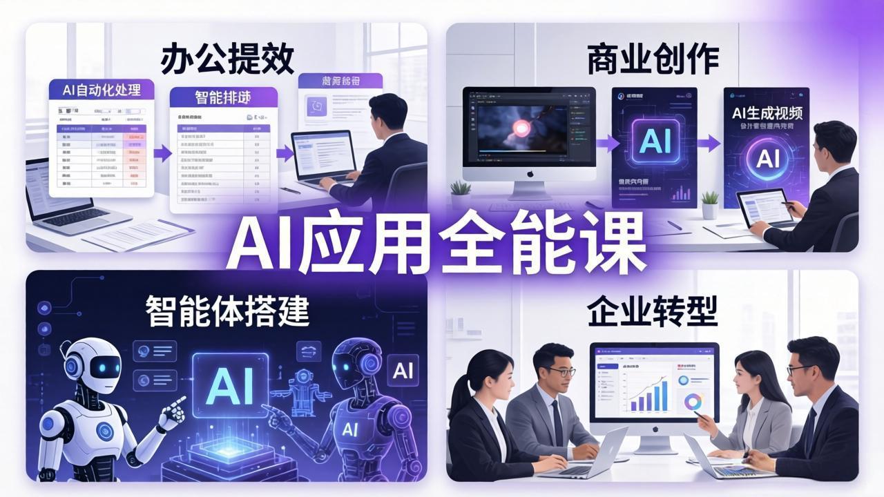 AIGC 应用师全能课-更新：办公提效、商业创作、智能体搭建、企业转型，一站式学会AI应用-轻资本网