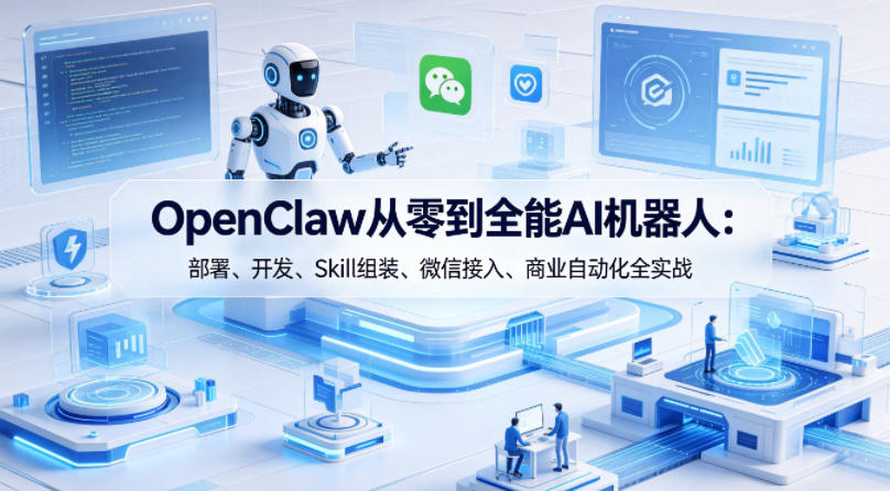 OpenClaw从零到全能AI机器人：部署、开发、Skill组装、微信接入、商业自动化全实战-轻资本网