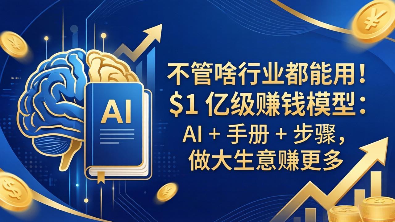不管啥行业都能用！$1 亿级赚钱模型：AI + 手册 + 步骤，做大生意赚更多-轻资本网