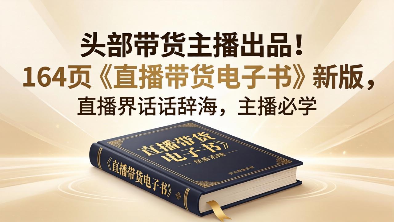 头部带货主播出品！164页《直播带货电子书》新版，直播界话术辞海，主播必学-轻资本网