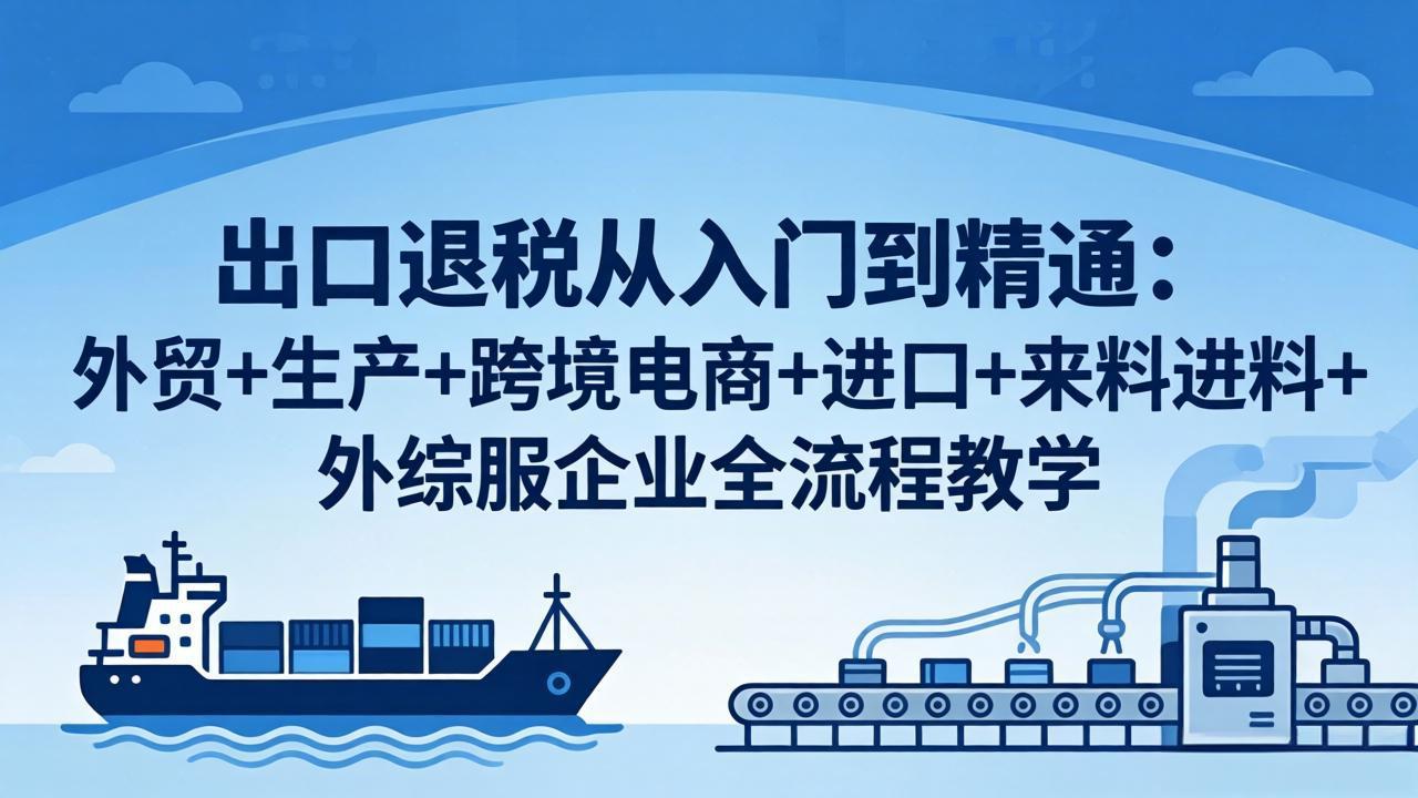 出口退税从入门到精通：外贸+生产+跨境电商+进口+来料进料+外综服企业全流程教学-轻资本网