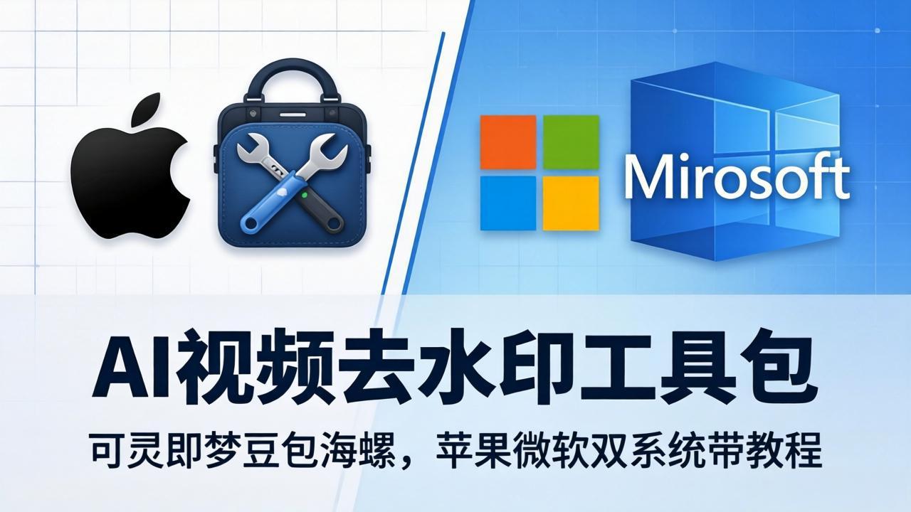 AI视频去水印工具包：可灵即梦豆包海螺，苹果微软双系统带教程-轻资本网