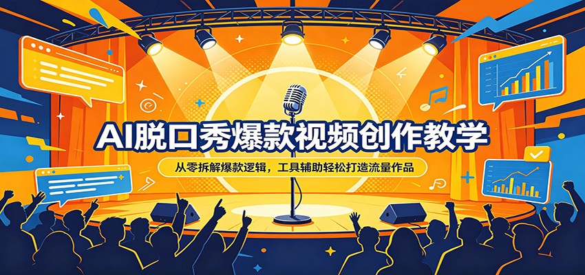 AI脱口秀爆款视频创作教学：从零拆解爆款逻辑，工具辅助轻松打造流量作品-轻资本网